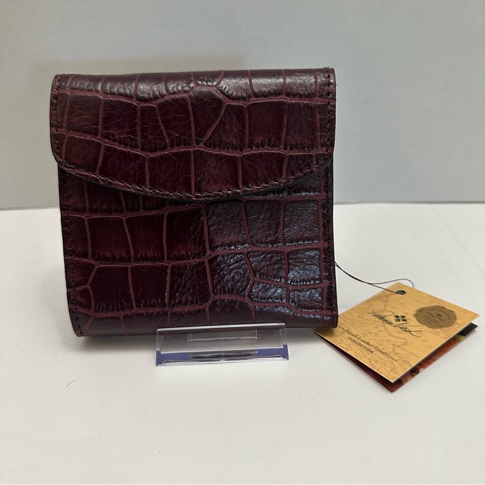 Patricia Nash Reiti Wallet – Plum Croc Embossed Leather – RFID Protection